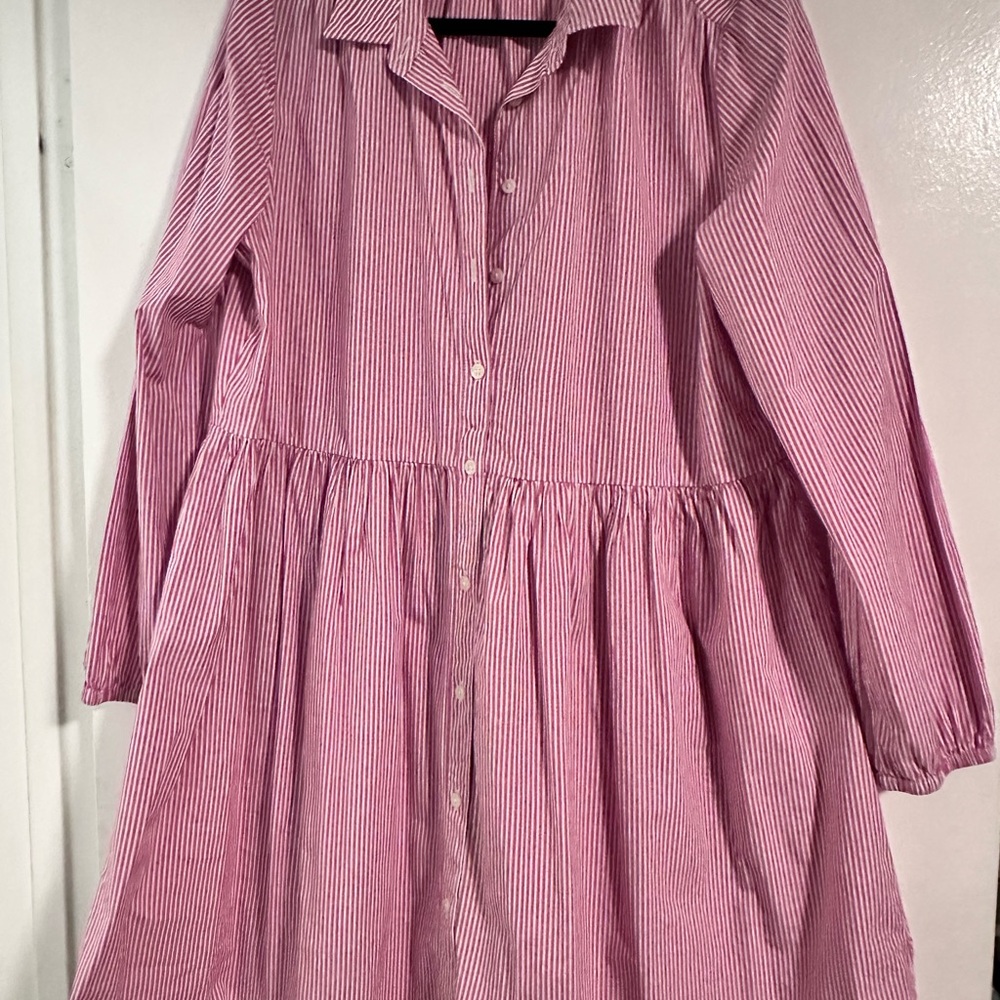 J. Crew Casual Dress in Soft Pink with Striped Pattern